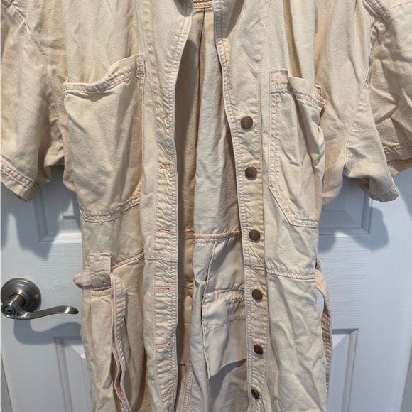 Pilcro Peach Cream Button-Down Denim Mini Dress or Tunic Size 2X - Picture 5 of 16